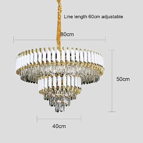 نجف مودرن مستطيل ابيض مع ذهبي E14 40 * 80 سم