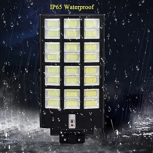 كشاف شوارع لون الانارة اصفر طاقة شمسية مع ريموت تحكم مزود بحساس ضوء 500 واط