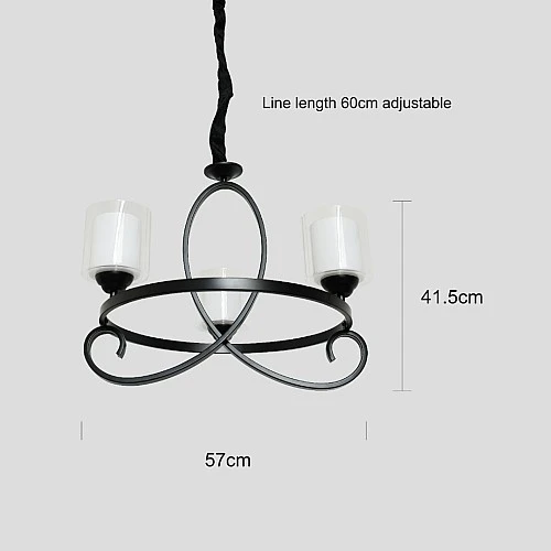  صورة منتج علاقي كلاسيك اسود E27 ثلاثي موديل HA/C5361/3BK