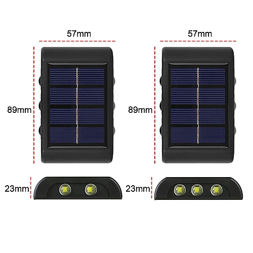 إضاءة جدارية لون الانارة اصفر تعمل بالطاقة الشمسية مقاومة للعوامل الخارجية مع مستشعر ضوء خارجي يثبت على الحائط للمنزل والحديقة والشرفة