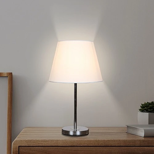  منتج ابجورة مصباح طاولة مصنوعة من معدن قوي وخامة ممتازة بتصميم ساحر وهادئ E27-T/B4834/CH