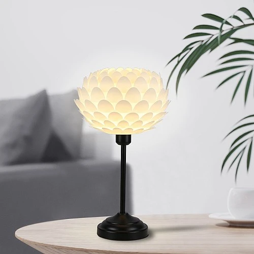  منتج ابجورة مصباح طاولة تصميم فاخر لون الشكل اسود مع ابيض اضاءة راقية وأنيقة مفرد-T/C5502/1BK