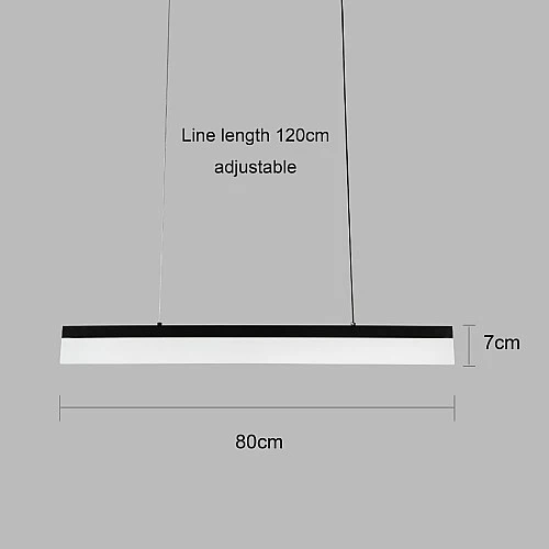 نجف مسطرة مودرن اسود 3اضاءات مقاس 80 سم