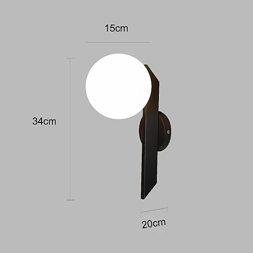 إضاءة ستار جليم جدارية مفرد مودرن اسود لمبة 1 E27