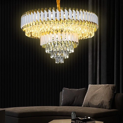 نجف مودرن مستطيل ابيض مع ذهبي E14 40 * 80 سم