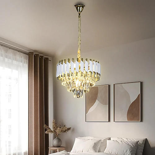 نجف ابيض مع ذهبي E14 40 سم