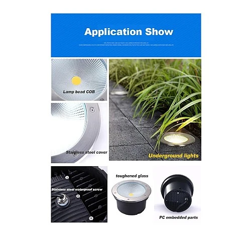 كشاف دفن 19.5 سم ارضي غاطسة لون الانارة ابيض 30 واط