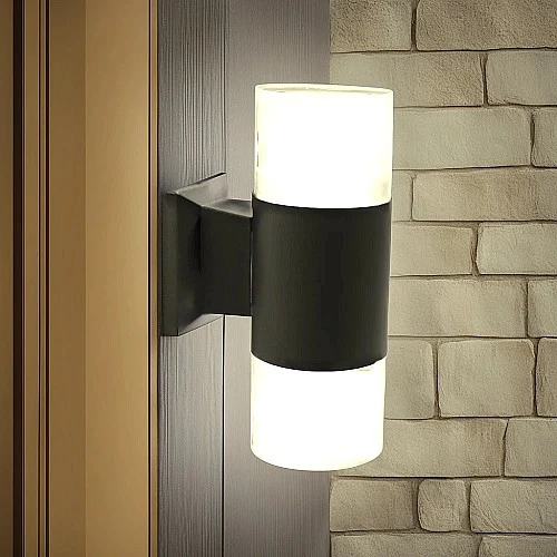  منتج انارة خارجيه كشاف بوابة لون الإضاءة أصفر ثنائي الاضاءة تصميم كريستالي أنيق وفريد-9461/2X7W/BK+WW