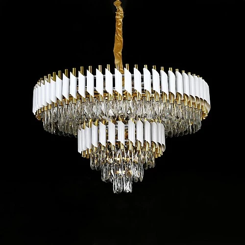 نجف مودرن مستطيل ابيض مع ذهبي E14 40 * 80 سم