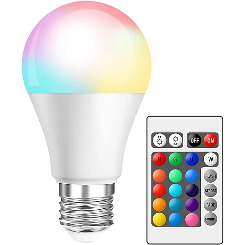 لمبة كروي ملون RGB متعددة الالوان تحكم عن طريق ريموت 5 واط E27