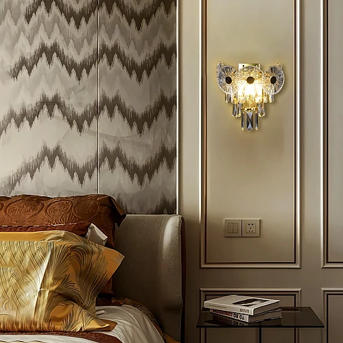 إضاءة مودرن حائط تصميم كريستالي ذهبي حديث مودرن مجوز