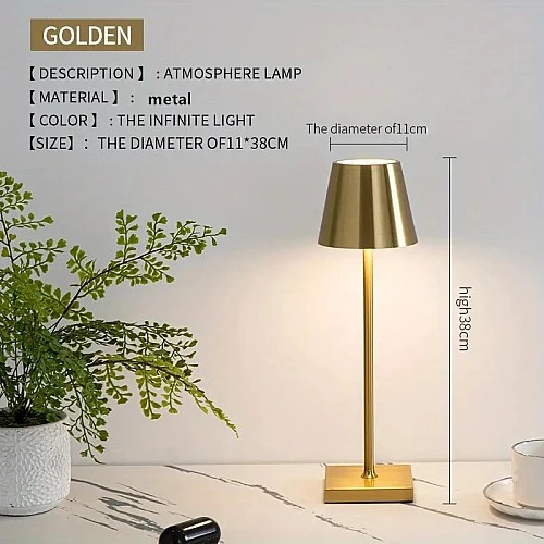  منتج اباجورة بطارية بدون أسلاك زيتي لون الانارة 3اضاءات تعمل باللمس-BA/T2436/CR+3CO