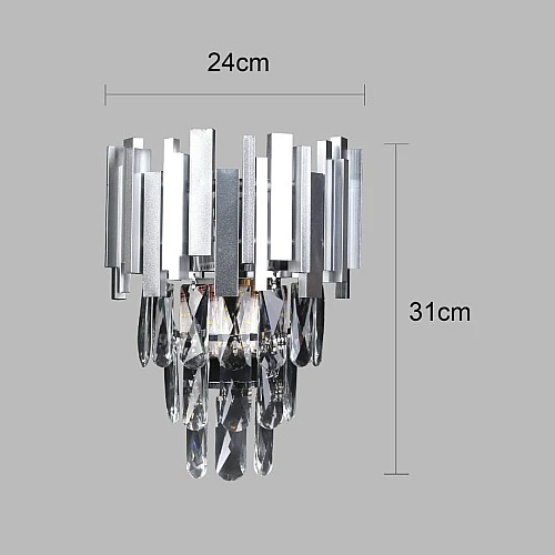 ابليك جداري مودرن كريستال فضي E14