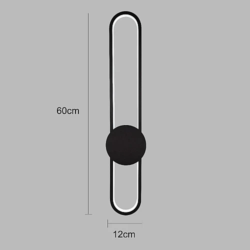 ابليك جداري شكل مستطيل اسود بتصميم راقي يعمل بالبطارية مع اشراقة متعددة الألوان ( كريمي + اصفر + ابيض ).
