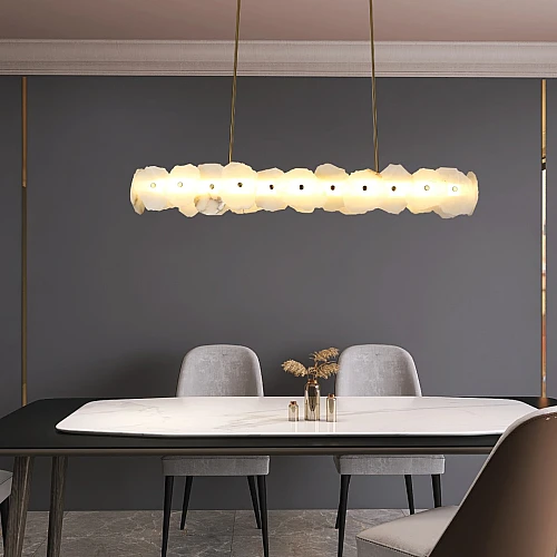 نجف مودرن (L) زيتي لون الانارة 3اضاءات 55 واط مقاس 120 سم