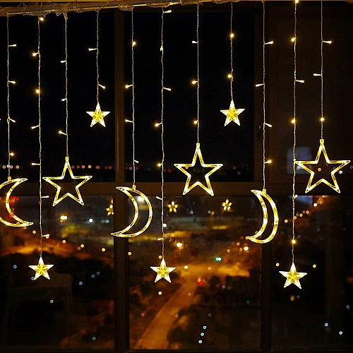 سلسلة اضاءة ستارة 3.5 متر لون الانارة اصفر