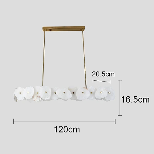 نجف مودرن (L) زيتي لون الانارة 3اضاءات 55 واط مقاس 120 سم