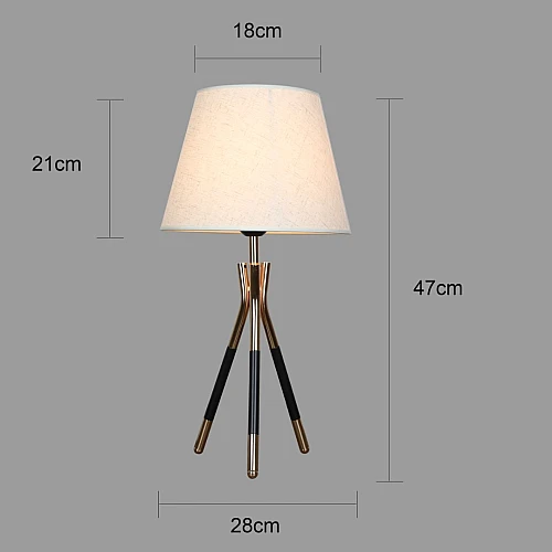  منتج مصباح طاولة طربوش اسود مع ذهبي E27-T/B4833/BK+GD