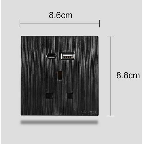 فيش ثلاثي مع منفذ يو اس بي USB مع تايب سي TYPE-C لون اسود بيانو بلاتيني فيش ثلاثي مع منفذ يو اس بي USB مع تايب سي TYPE-C لون اسود بيانو بلاتيني
