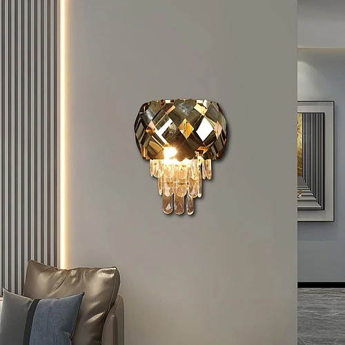 ابليك حائط جداري مودرن ذهبي E14*2L