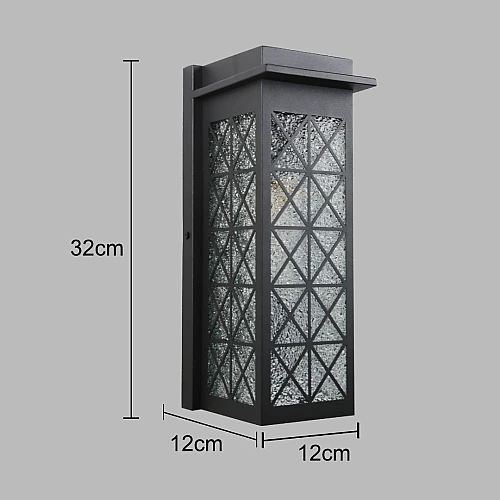  منتج فانوس جداري خارجي اسود-6214/1W/BK