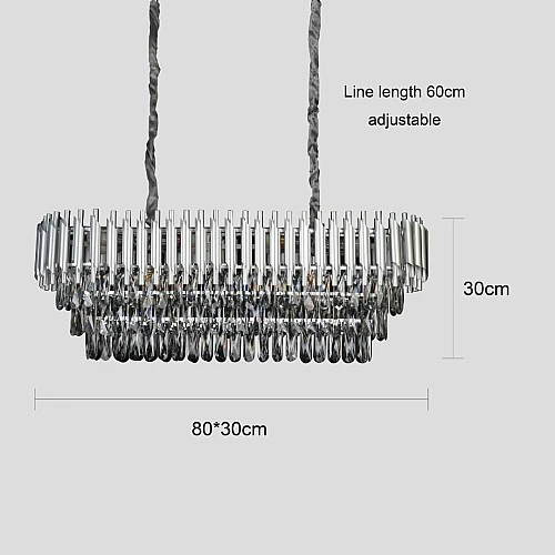 نجف مودرن 800*300 فضي مع ذهبي E14*10L مقاس 80*30 سم