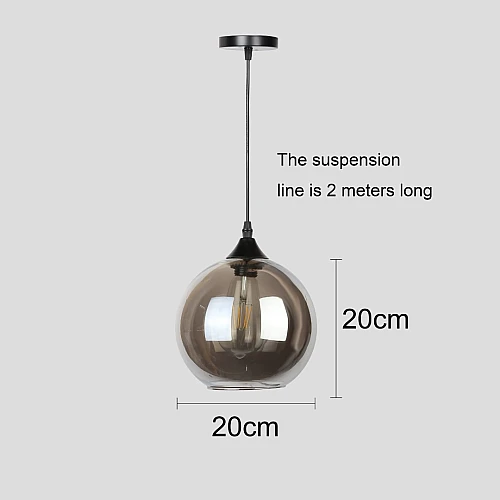 علاقي مودرن اسود مع رمادي E27*1L مقاس 200 ملم