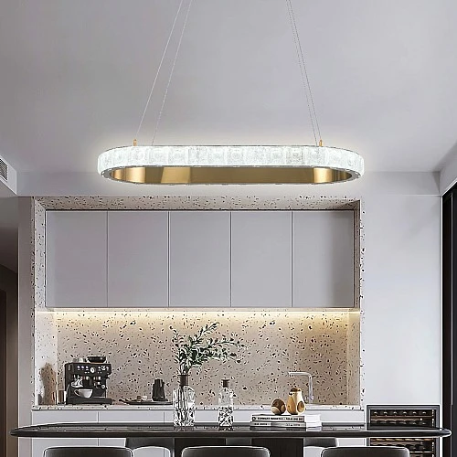 ثريا أوبتيما شلندر مستطيل مودرن زيتي مع لون الانارة 3اضاءات متغيرة قطر 80*35 سم