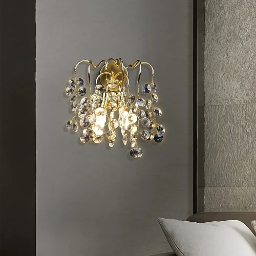 ابليك جداري مودرن ذهبي مع شفاف E14*2L ابليك جداري مودرن ذهبي مع شفاف E14*2L