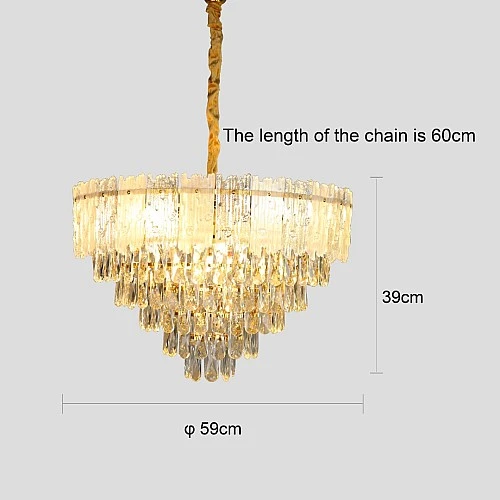 نجف مودرن ذهبي E14*9L قطر 60 سم
