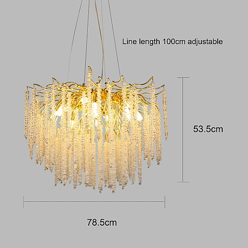 نجف مودرن ذهبي مع شفاف E14*13 لمبة مقاس 80 سم