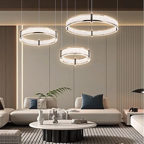  منتج نجف مودرن 3حلقات ذهبي لون الانارة 3اضاءات 165 واط-HA/C5718Z/3/FGD+3CO