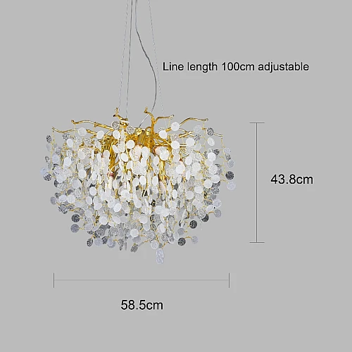 نجف مودرن ذهبي مع شفاف E14*10 لمبة مقاس 60 سم