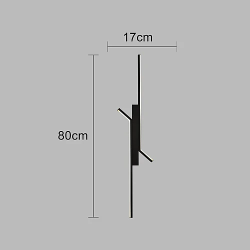 ابليك حائط جداري مودرن اسود لون الانارة اصفر (12 واط ) مقاس 800 ملم
