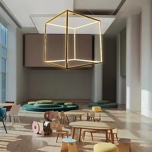 نجف مودرن ذهبي لون الانارة اصفر 135 واط مقاس 800 ملم (هذا المنتج متاح في جدة و الرياض فقط)