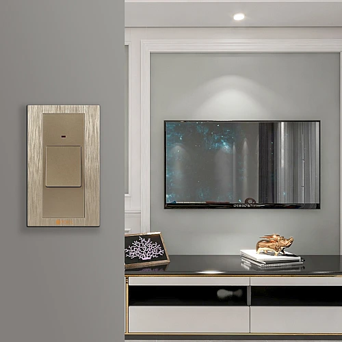 مفتاح مكيف مستطيل 45 امبير لون ذهبي ملكي توفل