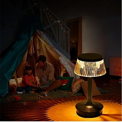  منتج ابجورة لمس اسود مع لون الانارة 3اضاءات تعمل بالبطارية-HU2419/BK+3CO