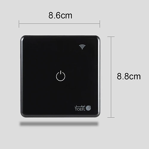 مفتاح مفرد غطاء اسود ذكي تحكم عن بعد Wifi سهل الاستخدام يعمل باللمس تحكم بالجوال متوافق مع اليكسا وجوجل هوم توفل