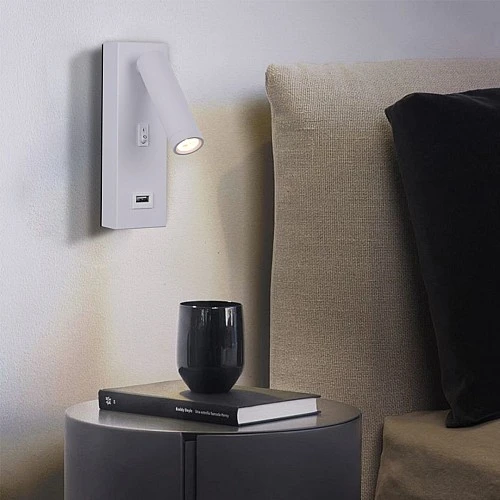 ابليك حائط جداري مودرن ابيض لون الانارة اصفر 3 واط