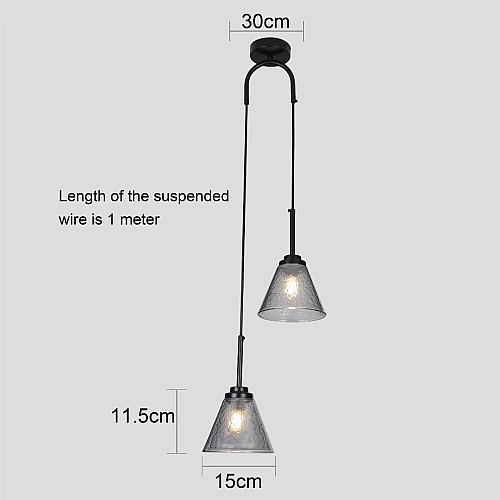 علاقي مودرن اسود E27*2L