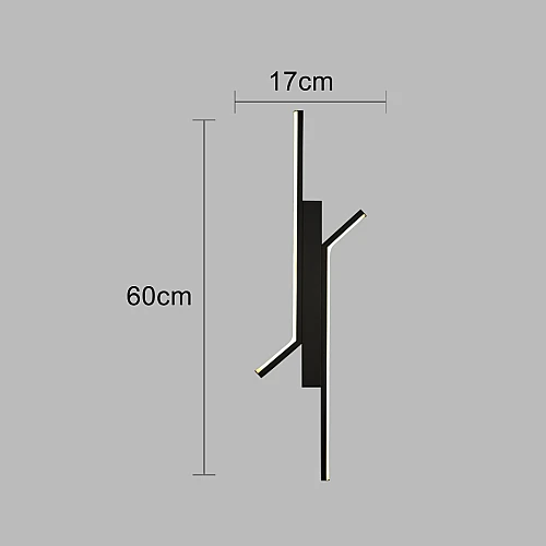 ابليك حائط جداري مودرن اسود لون الانارة اصفر (9 واط ) طول 60 سم