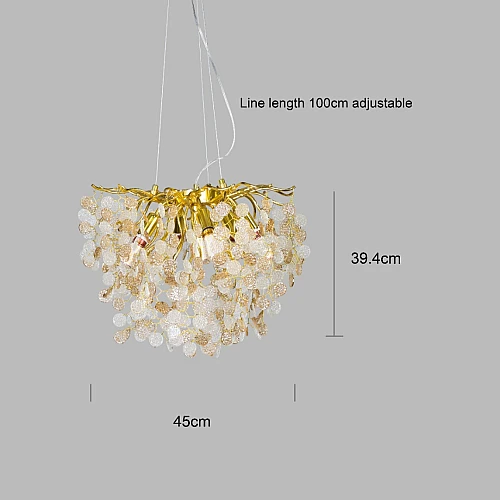 نجف مودرن ذهبي مع عسلي مع شفاف E14*6 لمبة
