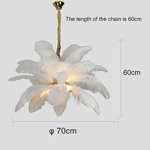 نجف مودرن ريش ابيض E14*4L قطر 700 ملم