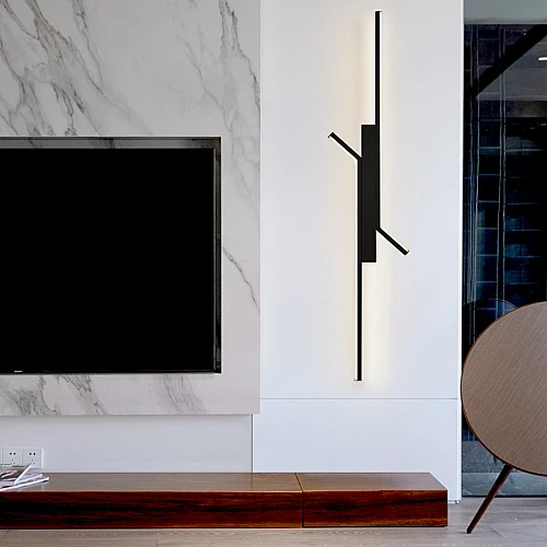 ابليك حائط جداري مودرن اسود لون الانارة اصفر (12 واط ) مقاس 800 ملم