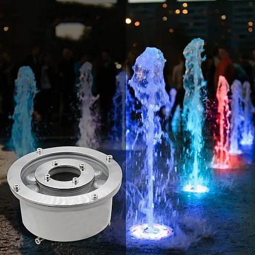 كشاف شلال ملون بدون ريموت مقاس 10 سم ماصورة 3 بوصة معيار مقاومة للعوامل الخارجية IP68 (يحتاج الى إضافة محول كهربائي خارجي)