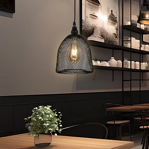 علاقي مودرن مفرد اسود E27