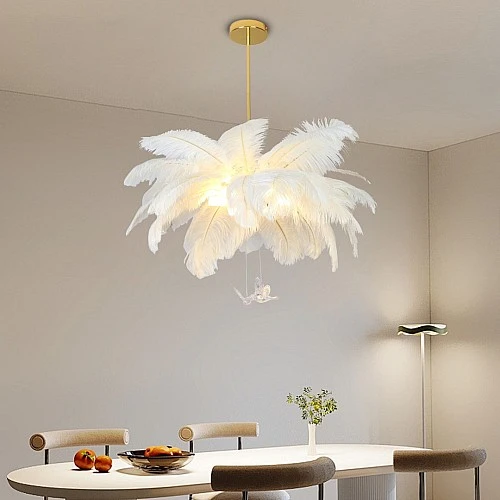 ثريا ريش فاخرة بتصميم عصري لغرفة المعيشة وغرفة النوم E14*6L قطر 700 ملم