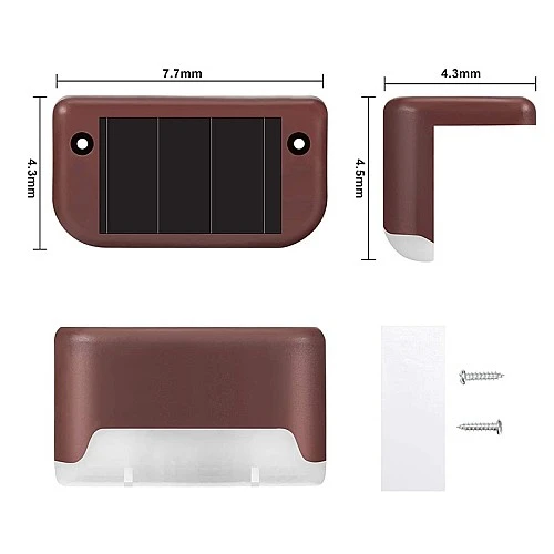  منتج كشاف جداري خارجي تعمل بالطاقة الشمسية جرم بني لون الانارة اصفر-HU/SA2476/BR+WW