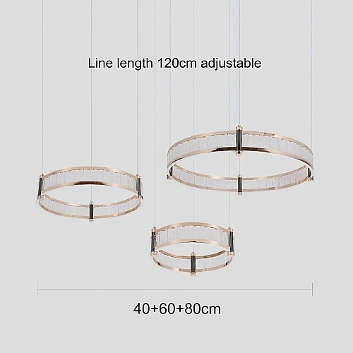  منتج نجف مودرن 3حلقات ذهبي لون الانارة 3اضاءات 165 واط-HA/C5718Z/3/FGD+3CO