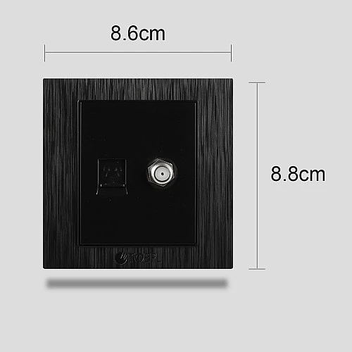 فيش منفذ كمبيوتر مع دش لون اسود حجري توفل